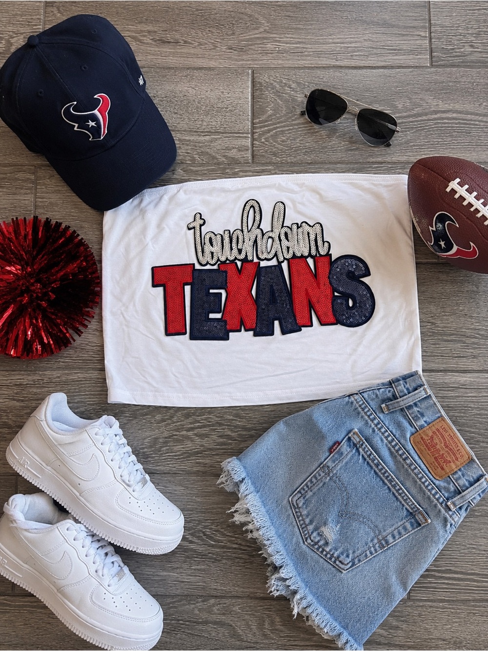 ❤️💙 Custom Touchdown Texans Tube Top ❤️💙🏈